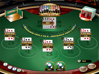 Multi-Hand Premier Blackjack Gold - flash player